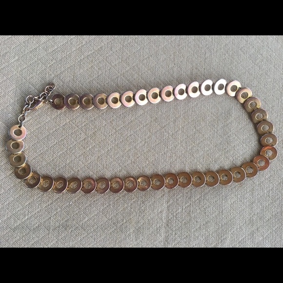 Copper Circle Rings Necklace Modernist - Picture 1 of 4
